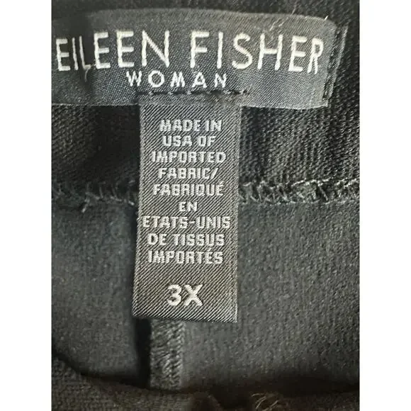 Eileen Fisher Washable Stretch Crepe Pants Full Length Blk Pockets Plus Size 3X - Picture 8 of 9